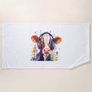 Serviette De Plage Vache Highland Colorée