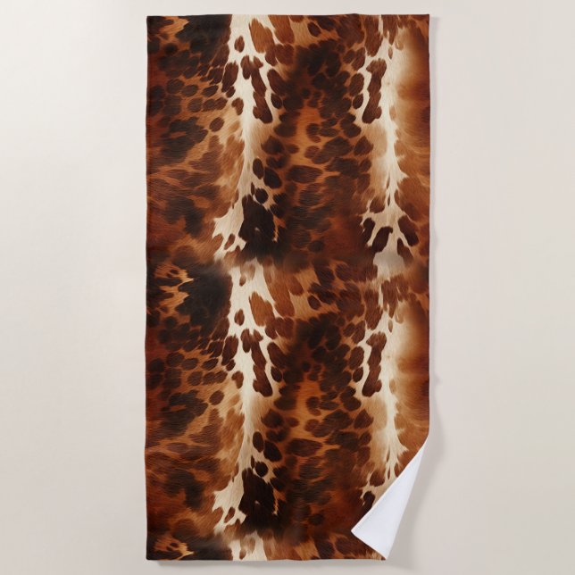 Serviette De Plage Vachette Brown occidentale (Devant)