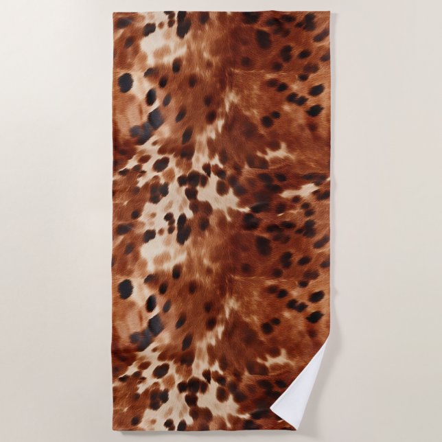 Serviette De Plage Vachette noire Brown (Devant)