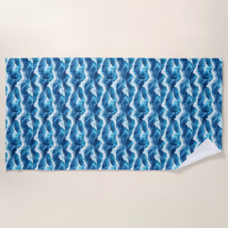 Serviette De Plage Vagues Bleues profondes