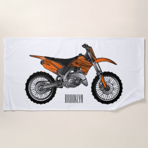 Serviette De Plage Vélo droit hors route moto / motocross dessin anim