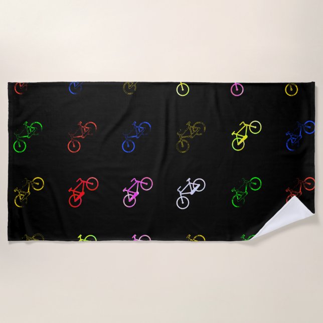 Serviette De Plage Vélos colorés (Devant)