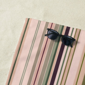 Serviette De Plage Vert olive et rose de Bourgogne