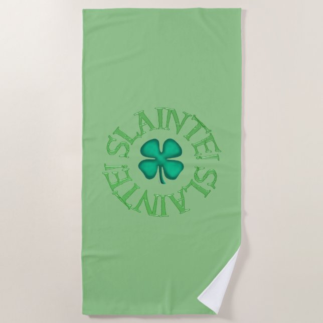 Serviette de plage verte de Slainte (Devant)