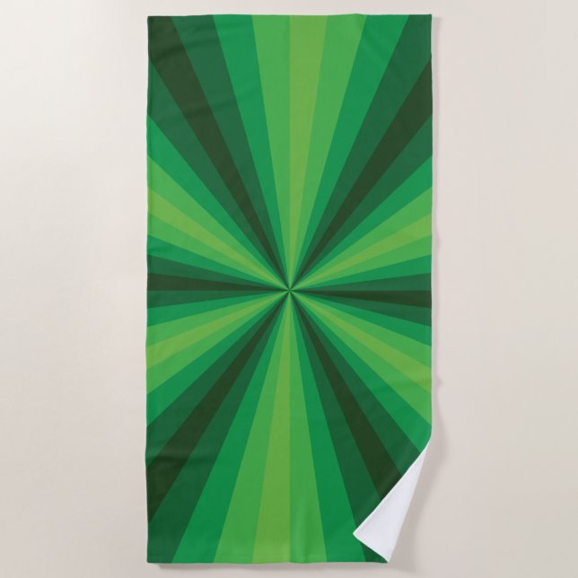 Serviette de plage verte illusion d'optique (Devant)