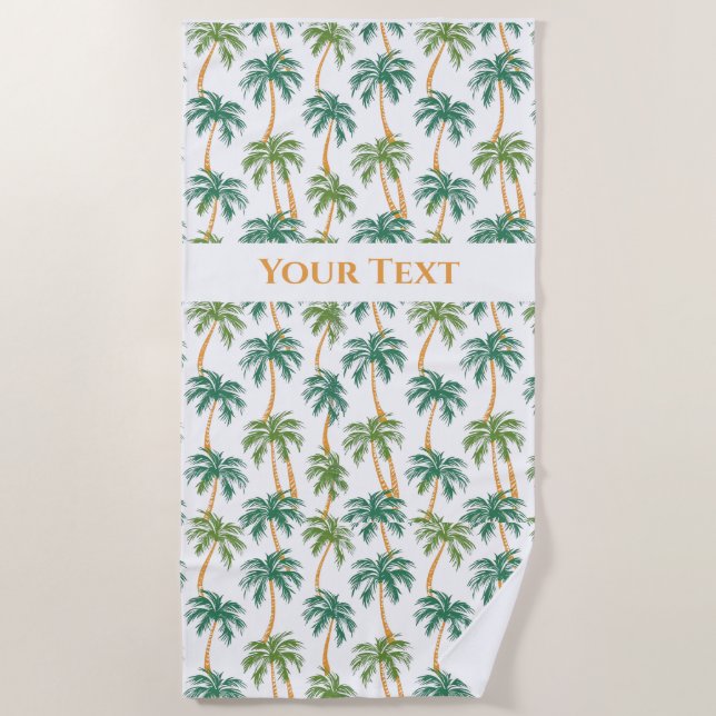Serviette De Plage Vibes d'été Motif Palms Personnalisées (Devant)