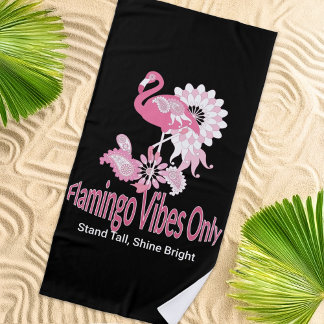 Serviette De Plage Vibes Flamant rose uniquement Flamant rose rose bl