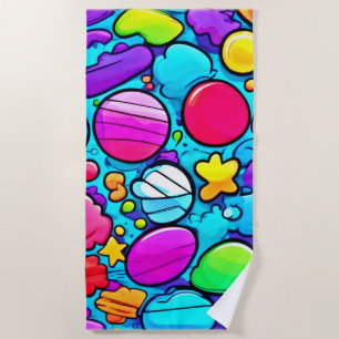 Serviette De Plage Vibrant Abstrait Candyland