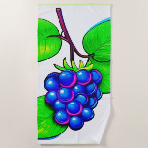 Serviette De Plage Vibrant Blueberry Pop Art