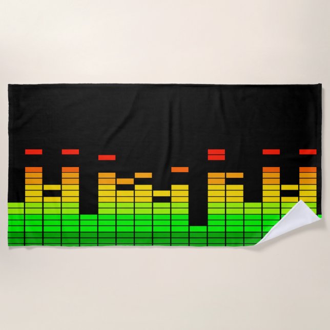 Serviette De Plage Vibraphone d'égaliseur du battement du noir de (Devant)