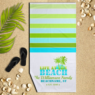 Serviette De Plage Vie à la plage Cool bleu/vert