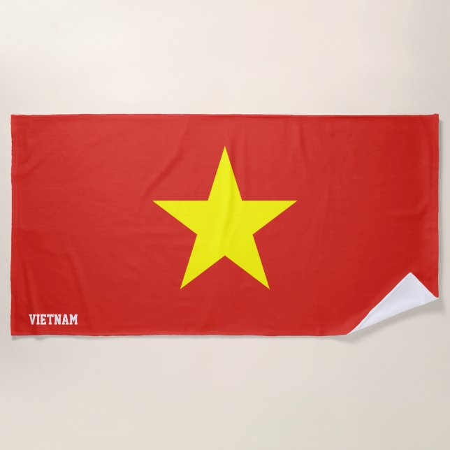 Serviette De Plage Vietnam Drapeau splendide patriotique (Devant)