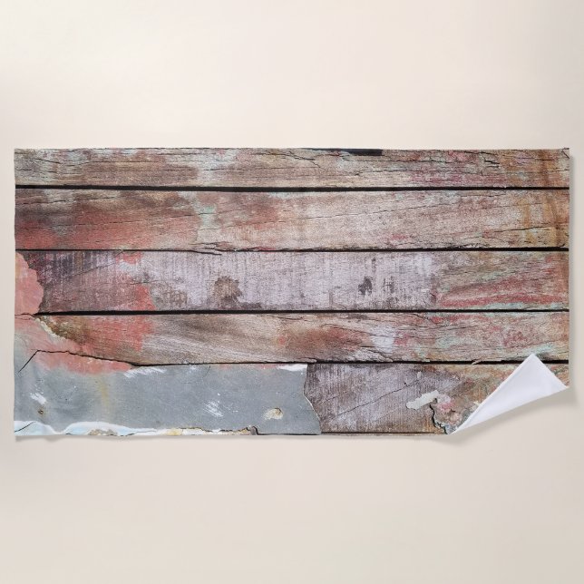 Serviette De Plage Vieux bois rustique bateau en bois plank (Devant)