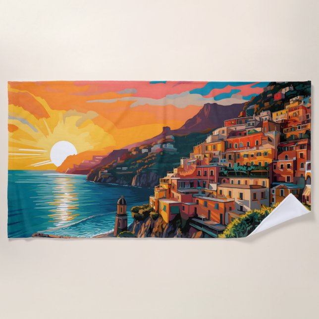 Serviette De Plage View of the Amalfi coast Italy (Devant)