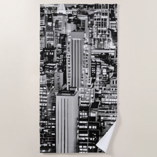 Serviette De Plage Ville de New York en noir et blanc