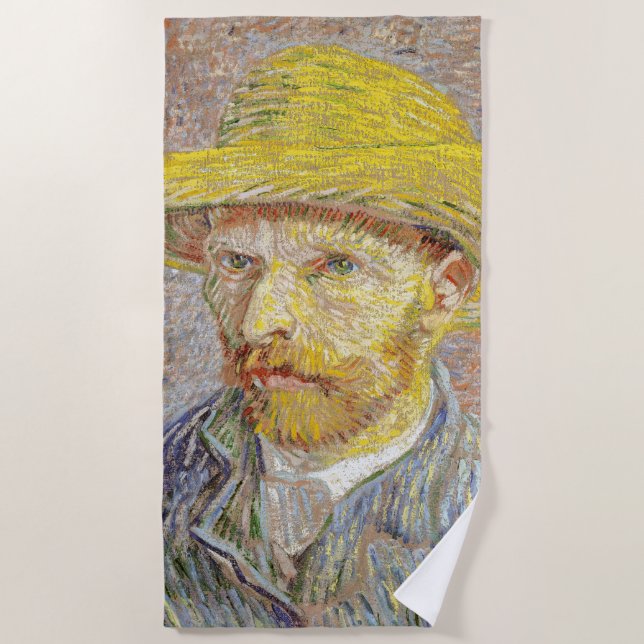 Serviette De Plage Vincent van Gogh - Autoportrait avec Casquette de  (Devant)