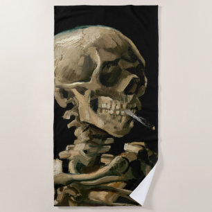 Serviette De Plage Vincent van Gogh - Crâne avec cigarette brûlante