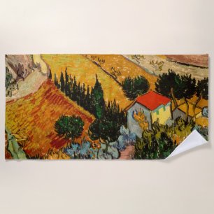 Serviette De Plage Vincent van Gogh - Paysage, Maison et Plowman