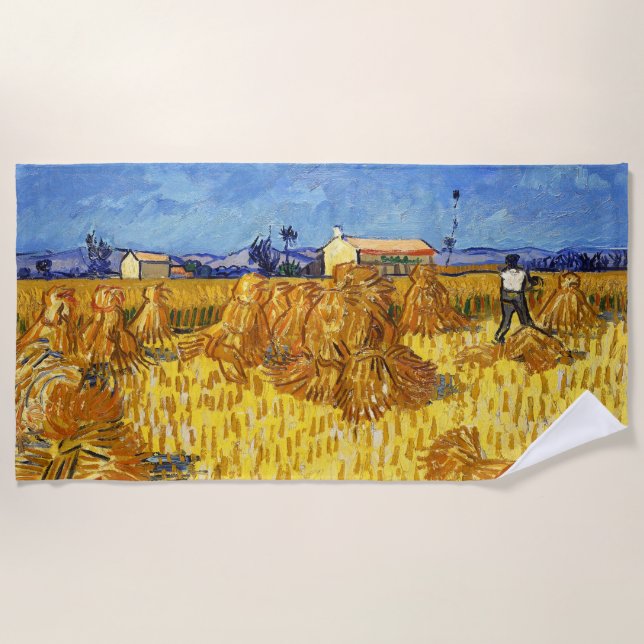 Serviette De Plage Vincent van Gogh - Récolte en Provence (Devant)