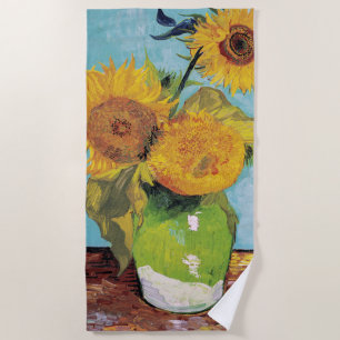 Serviette De Plage Vincent Van Gogh - Trois tournesols dans un vase