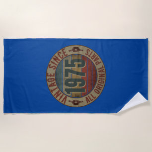 SERVIETTE DE PLAGE VINTAGE DEPUIS 1975 TOUTES PIÈCES D'ORIGINE.