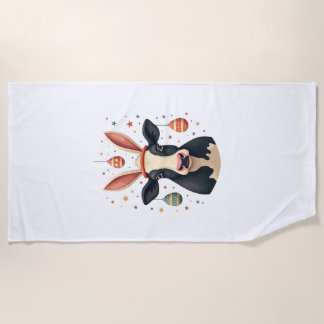 Serviette De Plage Vintage Easter Cow Bunny Ears Cute Farm Animal Egg