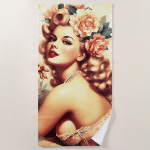 Serviette De Plage Vintage Florale