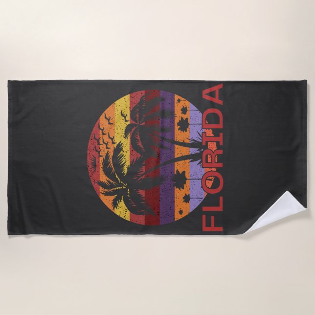 Serviette De Plage Vintage Floride USA Summer Beach (Devant)