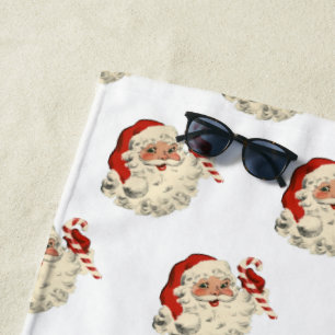 Serviette De Plage Vintage Père Noël avec Sucre de canne.