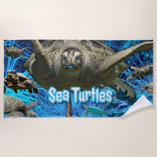 Serviette De Plage Vintage Sea Turtles Summer