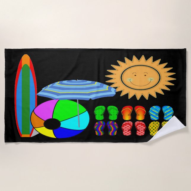 Serviette De Plage Vintage Vacation Beach Trier (Devant)