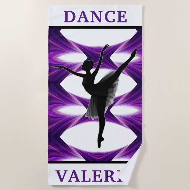 Serviette de plage violet Abstrait Dance (Devant)