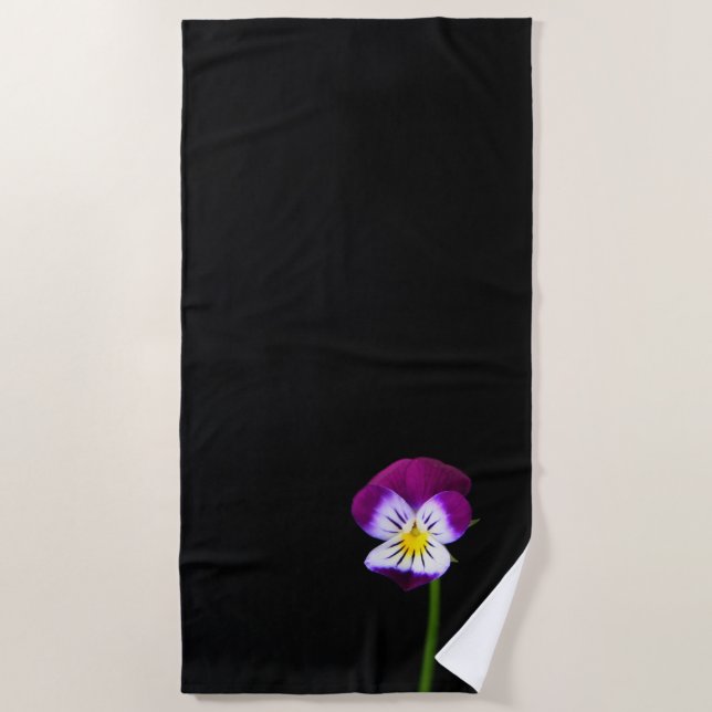 Serviette De Plage Violet Fleur btcna (Devant)