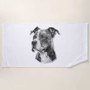 Serviette De Plage Visage de chien Pitbull