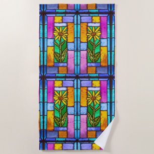 Serviette De Plage Vitrail Jaune marguerite
