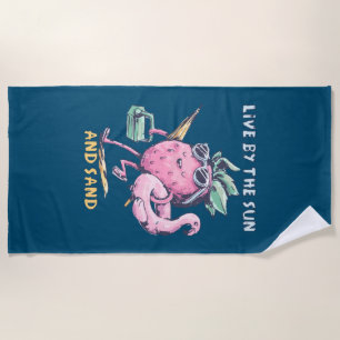Serviette De Plage Vivez au soleil et au sable - Ananas de plage