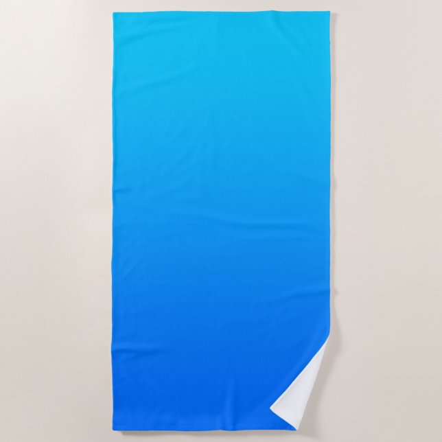 Serviette De Plage Vivid Aqua Sky Blue Ombre (Devant)