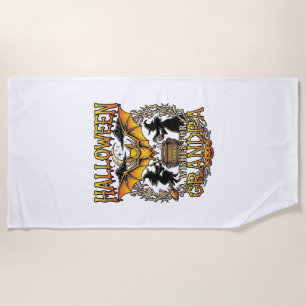 Serviette De Plage Vœux Halloween Papy Chauve-Souris Chaudron de Sorc