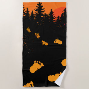 Serviette De Plage Voies de Bigfoot au coucher du soleil