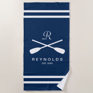 Serviette De Plage Voitures à rames marines bleu et blanc cadeau aux 