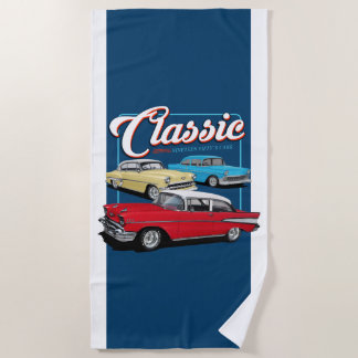 Serviette De Plage Voitures classiques des années cinquante