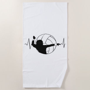 Serviette De Plage Volley-ball - Volleyball Lecteur Heartbeat