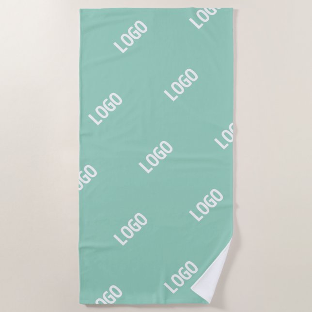 Serviette De Plage Votre image ou logo téléchargé en mosaïque | Turqu (Devant)