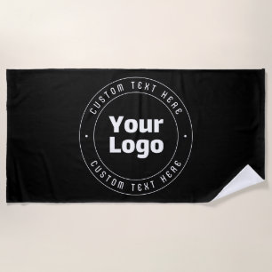 Serviette De Plage Votre logo et votre Modèle de texte modifiable N