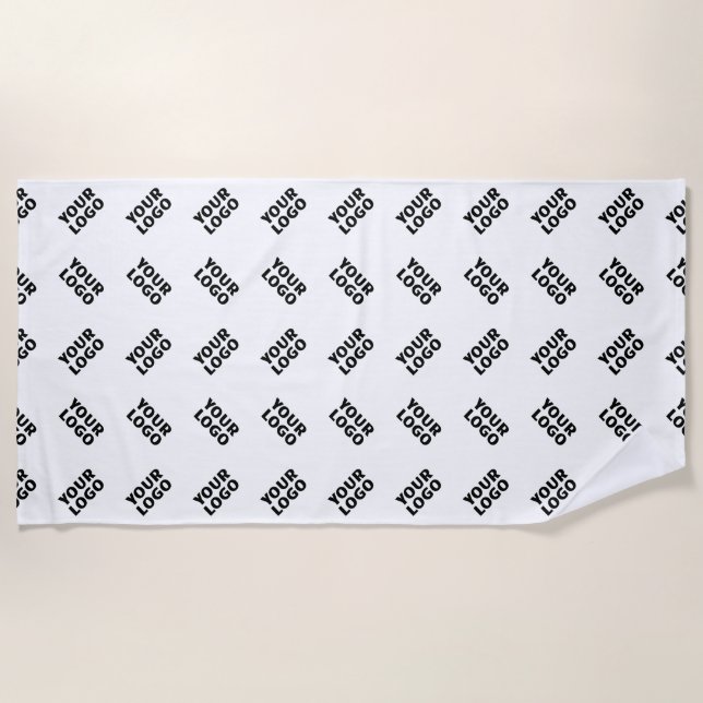 Serviette De Plage Votre logo | Motif répété de substitution simple (Devant)