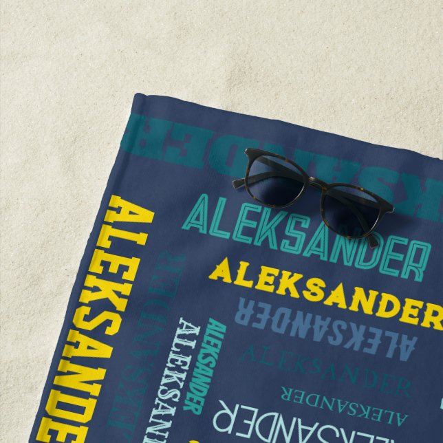 Serviette De Plage Votre (Long) nom est partout (En situation)