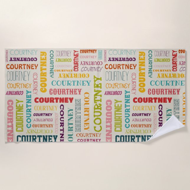 Serviette De Plage Votre nom (longueur moyenne) est partout (Devant)