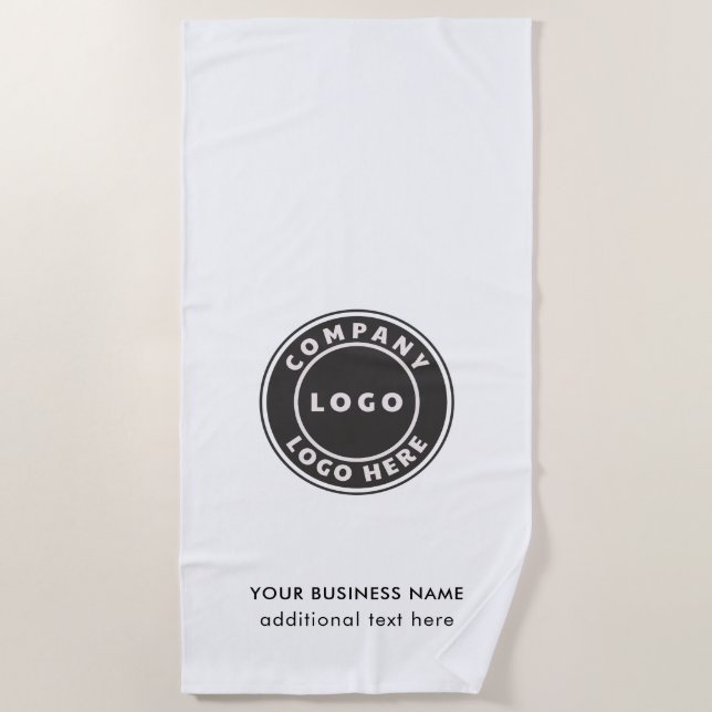 Serviette De Plage Votre site de logo d'entreprise Promotions Swag Cu (Devant)