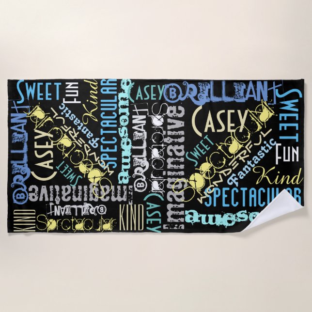 Serviette De Plage Vous êtes génial Personnaliser les mots de la fête (Devant)