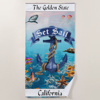 Serviette De Plage Voyage d'été à la plage en Californie